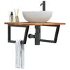 vidaXL Basin Shelf Wall Mounted Steel and Solid Wood Acacia