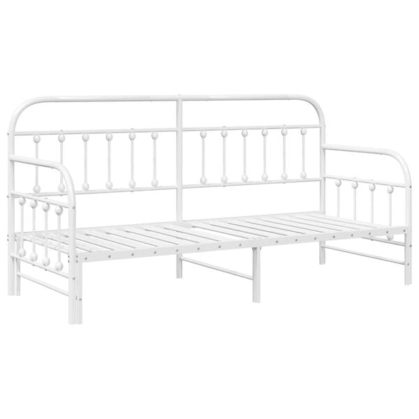 vidaXL Daybed Frame White 75 x 190 cm Powder-Coated Steel