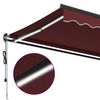 vidaXL Automatic Retractable Awning with LEDs Burgundy 400x300 cm
