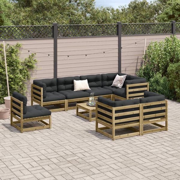 vidaXL 9 Piece Garden Sofa Set Impregnated Wood Pine
