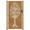 vidaXL Garden Gate 100x175 cm Corten Steel Tree Design