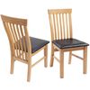 vidaXL Dining Chairs 2 pcs Solid Oak Wood and Faux Leather