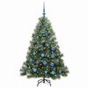 vidaXL Artificial Christmas Tree with 150 LEDs Green 150 cm PE and PVC