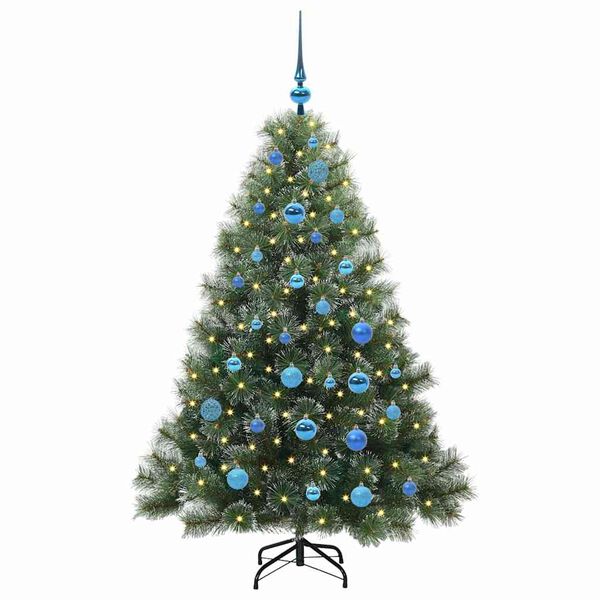 vidaXL Artificial Christmas Tree with 150 LEDs Green 150 cm PE and PVC