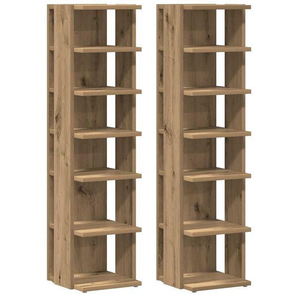vidaXL Shoe Cabinets 2 pcs Artisan Oak 28x27x102 cm Engineered Wood