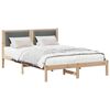 vidaXL Bed Frame with Headboard Dark Grey 140 x 190 cm Solid Pine Wood