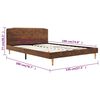 vidaXL Bed Frame without Mattress Brown Faux Suede Leather 135x190 cm Double