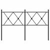 vidaXL Metal Headboard Black 140cm