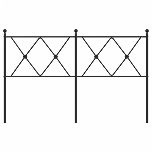 vidaXL Metal Headboard Black 140cm