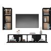vidaXL 4 Piece TV Cabinet Set Black Engineered Wood