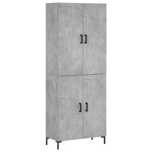 vidaXL Highboard Concrete Grey 69.5x34x180 cm Engineered Wood