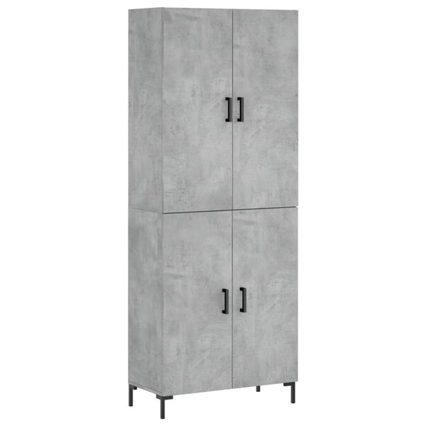 vidaXL Highboard Concrete Grey 69.5x34x180 cm Engineered Wood