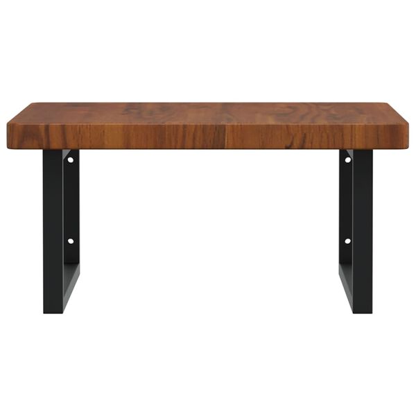 vidaXL Basin Shelf Wall Mounted Steel and Solid Wood Oak