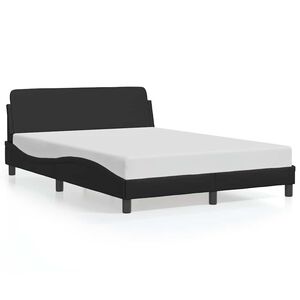 vidaXL Bed Frame "Dover" Black 135x190 cm Double Faux Leather