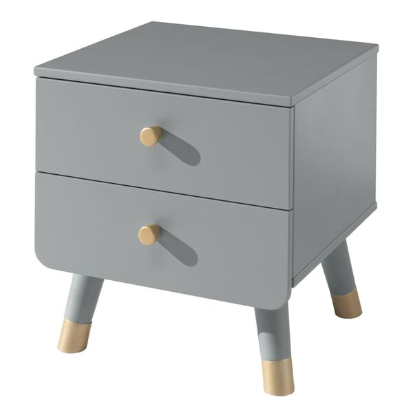 Vipack Nightstand Billy 2-drawer Wood Timeless Grey