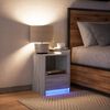 vidaXL Bedside Cabinets with LED Lights 2 pcs Smoked Oak Engineered Wood