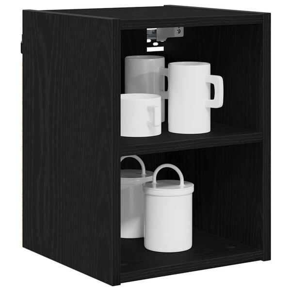 vidaXL Hanging Cabinet Black Oak 30 x 29.5 x 40 cm Engineered Wood