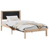 vidaXL Bed Frame with Headboard Black 90 x 190 cm Solid Pine Wood