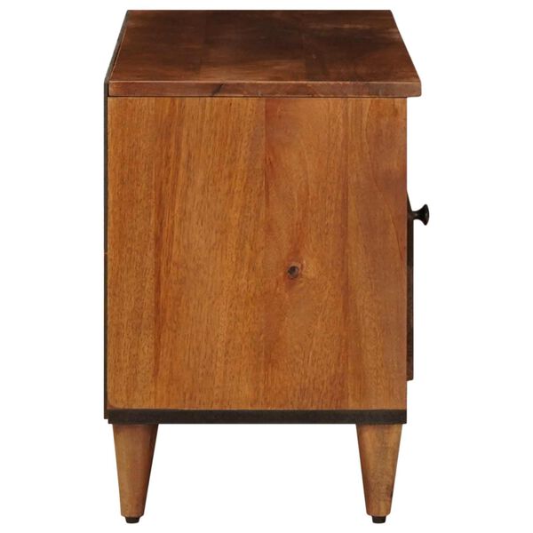 vidaXL TV Cabinet with Drawer Walnut 100 x 33 x 46 cm Solid Mango Wood