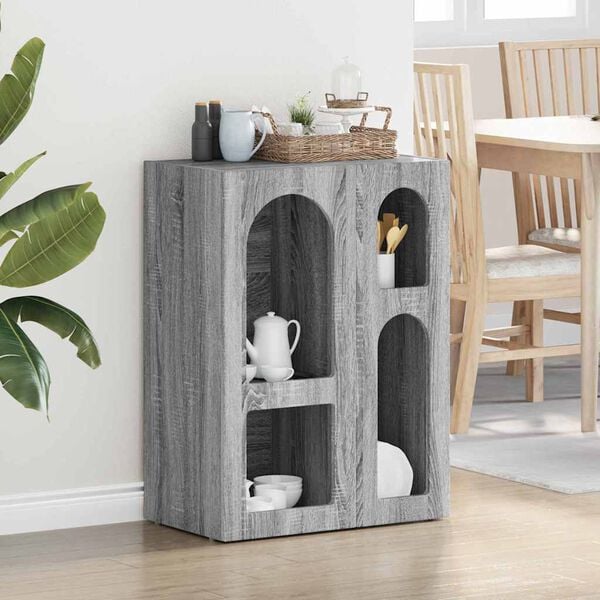vidaXL Sideboard Grey Sonoma 59 x 35 x 80.5 cm Engineered Wood