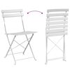 vidaXL Garden Folding Chair Folding 2 pcs White 42 x 46 x 82cm Metal