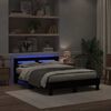 vidaXL Bed Frame with LED Black Oak 150 x 200 cm Engineered Wood