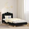 vidaXL Children's Bed Frame with Headboard Black 90 x 200 cm Fabric