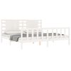 vidaXL Bed Frame without Mattress White Super King Size Solid Wood Pine