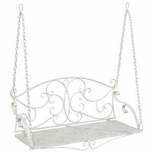 vidaXL Swing Bench Steel 110 x 52.5 x 47 cm Antique White