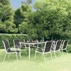 vidaXL 9 Piece Outdoor Dining Set Steel Black
