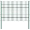 vidaXL Fence Panel with Posts Iron 694.5x120 cm Green