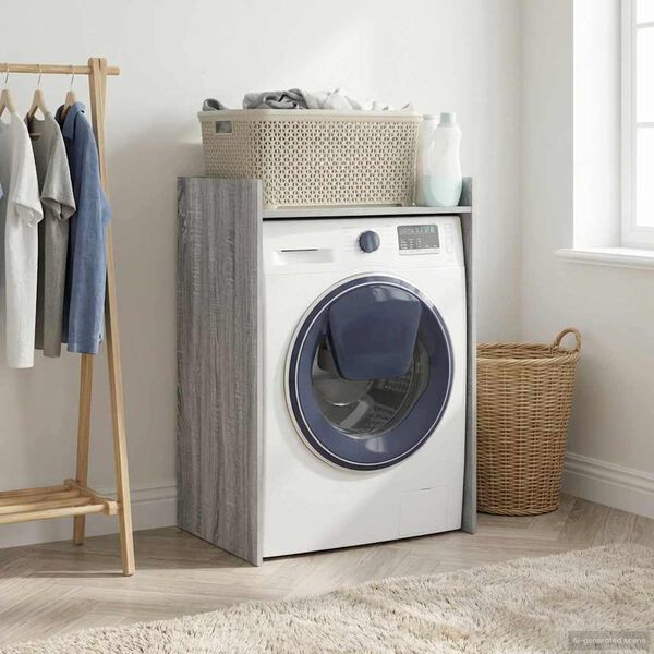 vidaXL Wash Machine Cabinet with Storage Grey Sonoma 67.5 x 48 x 97 cm