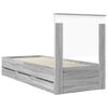 vidaXL Bed Frame with Drawer Grey Sonoma 75 x 190 cm Engineer Wood