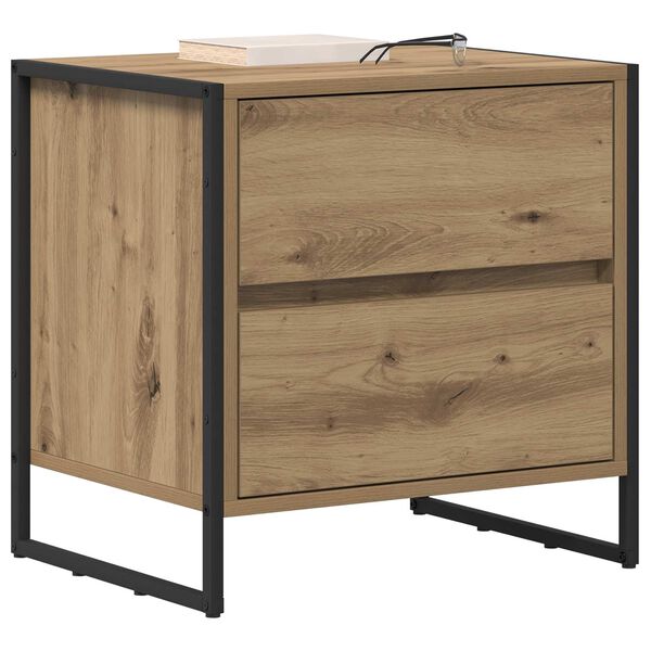 vidaXL Bedside Table Artisian Oak 50 x 39.5 x 50 cm Engineered Wood