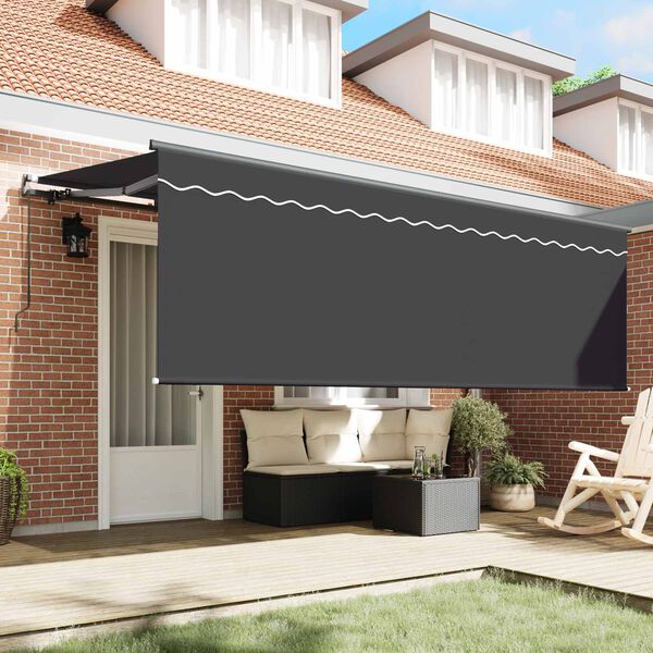 vidaXL Retractable Awning Manual Anthracite 350 x 200 cm