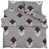 vidaXL Duvet Cover Set Grey 155x220 cm Cotton