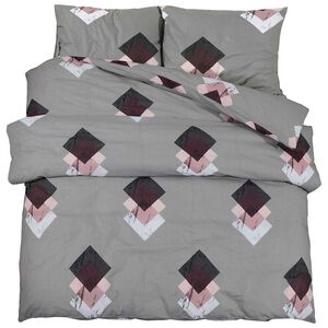vidaXL Duvet Cover Set Grey 155x220 cm Cotton