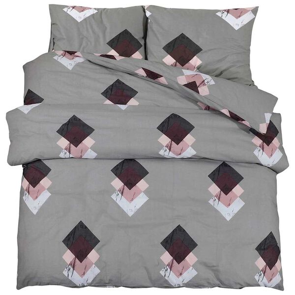 vidaXL Duvet Cover Set Grey 155x220 cm Cotton