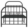 vidaXL Metal Bed Frame without Mattress with Footboard Black 90x190cm