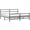 vidaXL Metal Bed Frame without Mattress with Footboard Black 193x203cm