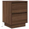 vidaXL Bedside Cabinets with LED Lights&nbsp;2 pcs Brown Oak 38x34x50 cm