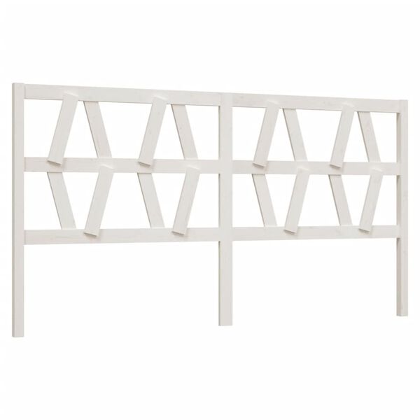 vidaXL Bed Headboard White 206x4x100 cm Solid Wood Pine