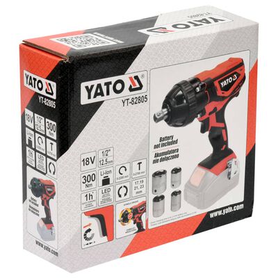 YATO Impact Wrench without Battery 1/2 18V 300Nm