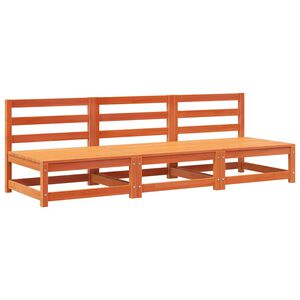 vidaXL Garden Sofas Armless 3 pcs Wax Brown 70x70x67 cm Solid Wood Pine