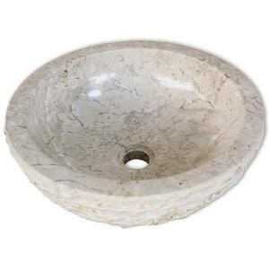 vidaXL Basin Marble 40 cm Cream