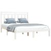 vidaXL Bed Frame without Mattress White 135x190 cm Double Solid Wood