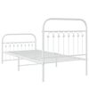 vidaXL Metal Bed Frame without Mattress with Footboard White 90x190cm