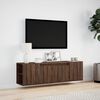vidaXL TV Wall Cabinet with LED Lights Brown Oak 135x31x39.5 cm