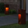vidaXL Solar Led Pathway Light 2 pcs Bronze Weathering Steel
