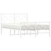 vidaXL Metal Bed Frame without Mattress with Footboard White 120x200cm